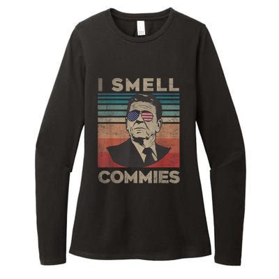 Vintage Distressed, Retro Reagan President I Smell Commies Womens CVC Long Sleeve Shirt