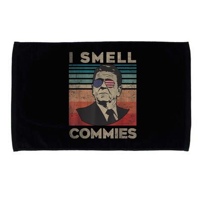 Vintage Distressed, Retro Reagan President I Smell Commies Microfiber Hand Towel