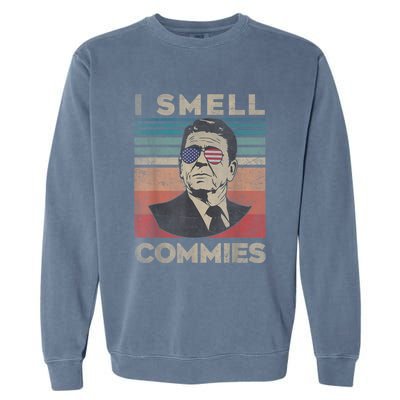 Vintage Distressed, Retro Reagan President I Smell Commies Garment-Dyed Sweatshirt