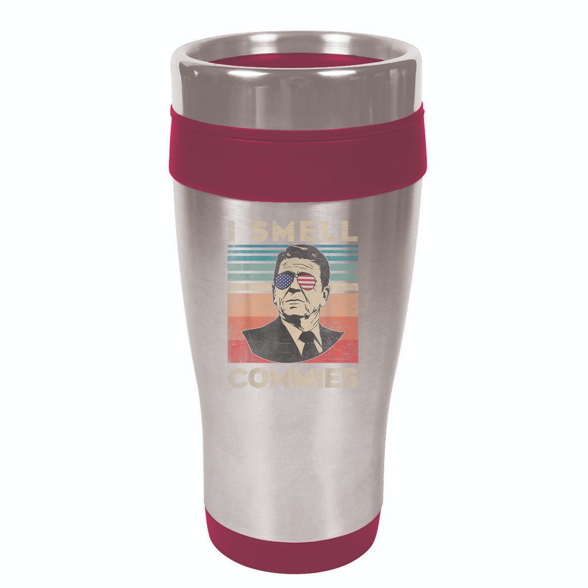 Vintage Distressed, Retro Reagan President I Smell Commies 16oz Travel Tumbler