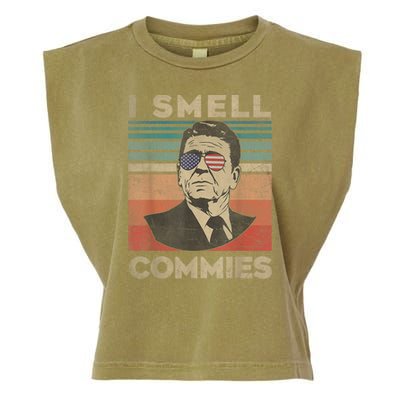 Vintage Distressed, Retro Reagan President I Smell Commies Garment-Dyed Women's Muscle Tee