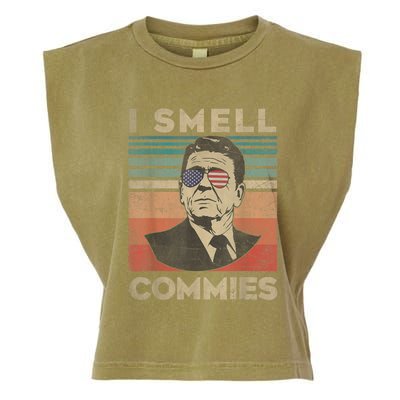 Vintage Distressed, Retro Reagan President I Smell Commies Garment-Dyed Women's Muscle Tee