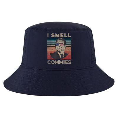 Vintage Distressed, Retro Reagan President I Smell Commies Cool Comfort Performance Bucket Hat