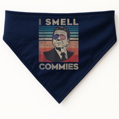 Vintage Distressed, Retro Reagan President I Smell Commies USA-Made Doggie Bandana