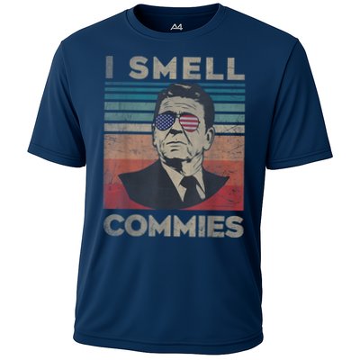 Vintage Distressed, Retro Reagan President I Smell Commies Performance Shirt