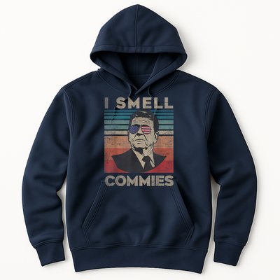 Vintage Distressed, Retro Reagan President I Smell Commies Hoodie
