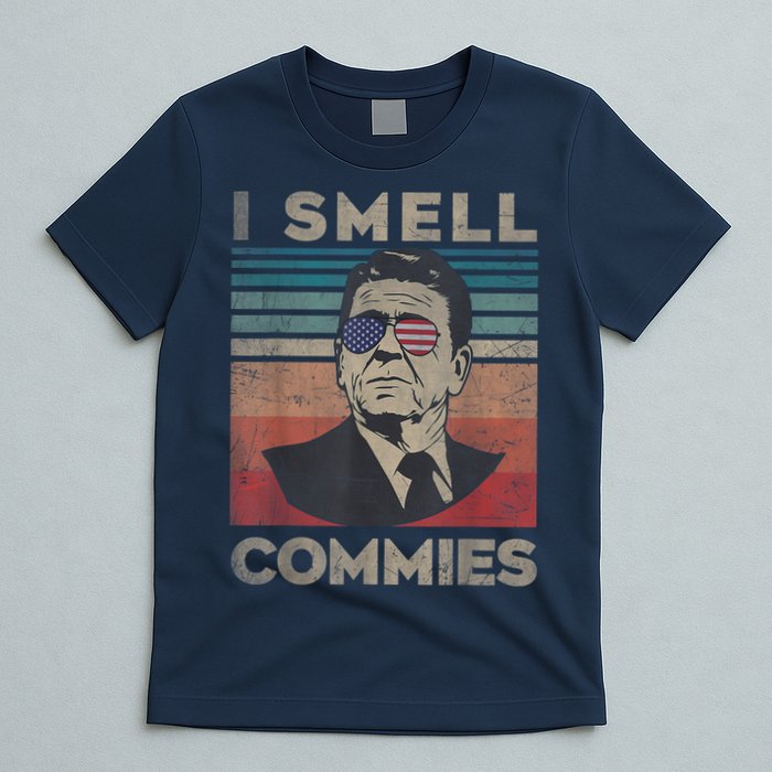 Vintage Distressed, Retro Reagan President I Smell Commies T-Shirt
