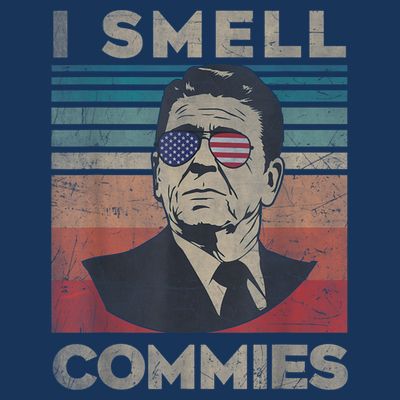 Vintage Distressed, Retro Reagan President I Smell Commies T-Shirt