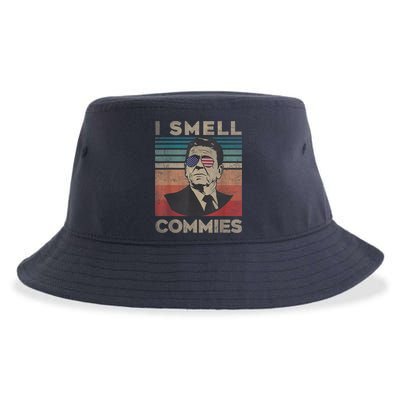Vintage Distressed, Retro Reagan President I Smell Commies Sustainable Bucket Hat