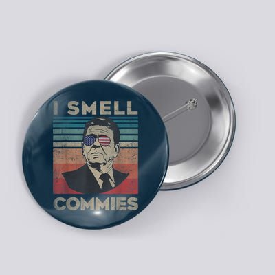 Vintage Distressed, Retro Reagan President I Smell Commies Button