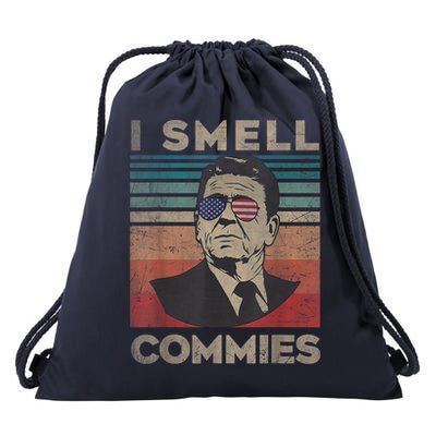 Vintage Distressed, Retro Reagan President I Smell Commies Drawstring Bag