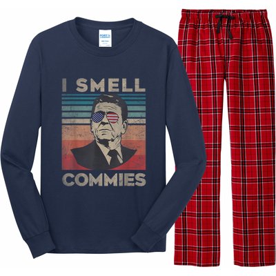 Vintage Distressed, Retro Reagan President I Smell Commies Long Sleeve Pajama Set