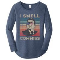 Vintage Distressed, Retro Reagan President I Smell Commies Women's Perfect Tri Tunic Long Sleeve Shirt