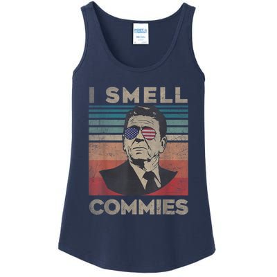 Vintage Distressed, Retro Reagan President I Smell Commies Ladies Essential Tank