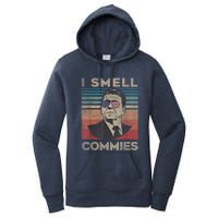 Vintage Distressed, Retro Reagan President I Smell Commies Women's Pullover Hoodie