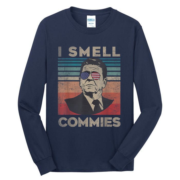 Vintage Distressed, Retro Reagan President I Smell Commies Tall Long Sleeve T-Shirt