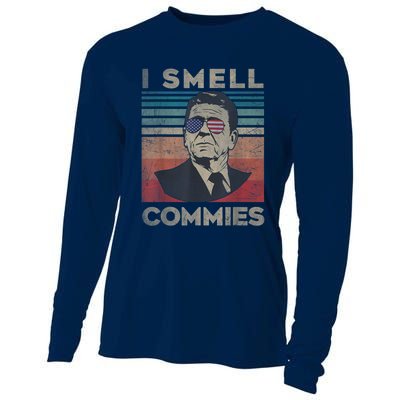 Vintage Distressed, Retro Reagan President I Smell Commies Cooling Performance Long Sleeve Crew