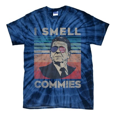Vintage Distressed, Retro Reagan President I Smell Commies Tie-Dye T-Shirt