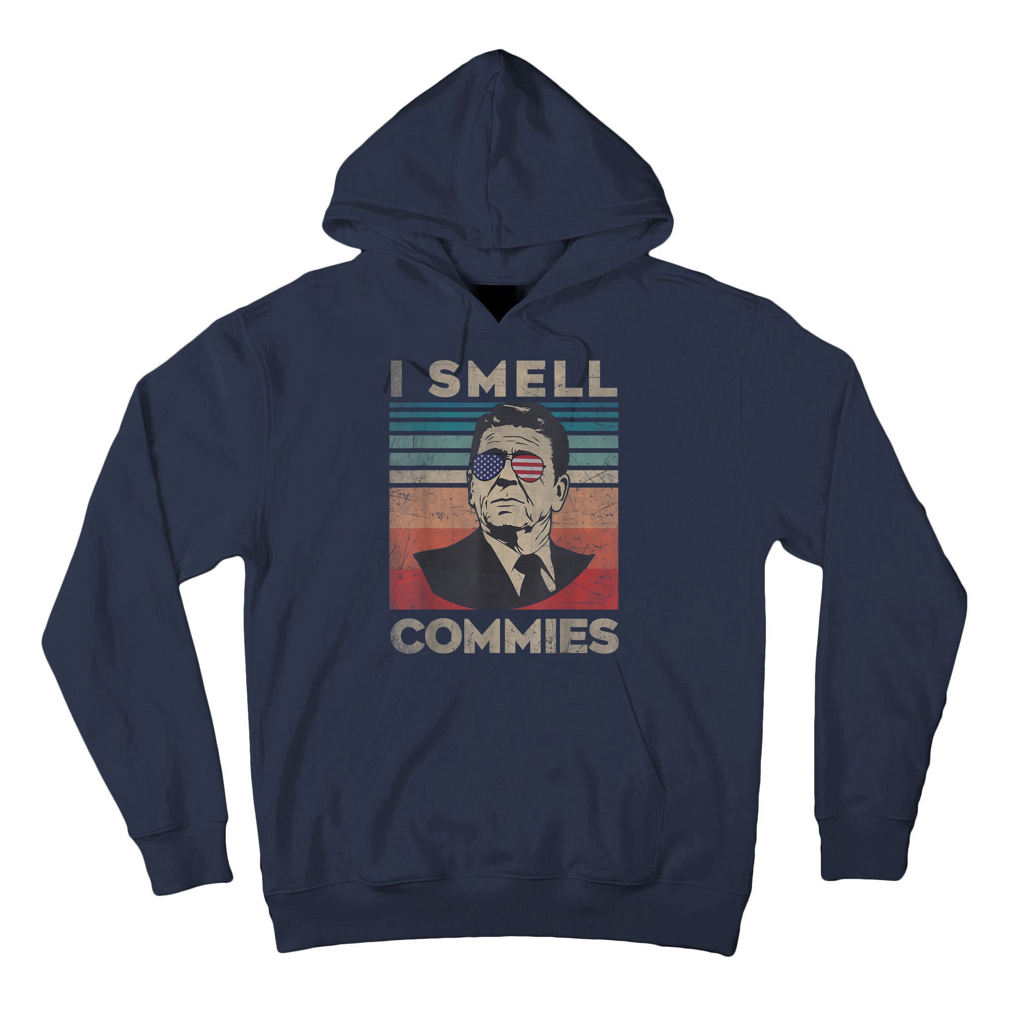 Vintage Distressed, Retro Reagan President I Smell Commies Tall Hoodie