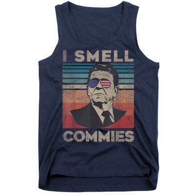Vintage Distressed, Retro Reagan President I Smell Commies Tank Top