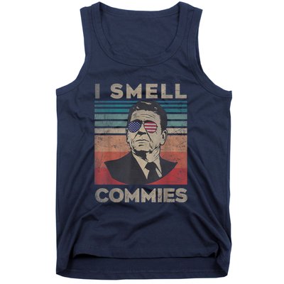 Vintage Distressed, Retro Reagan President I Smell Commies Tank Top