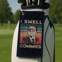 Vintage Distressed, Retro Reagan President I Smell Commies Golf Towel
