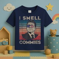 Vintage Distressed, Retro Reagan President I Smell Commies Toddler T-Shirt