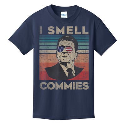 Vintage Distressed, Retro Reagan President I Smell Commies Kids T-Shirt