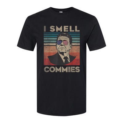 Vintage Distressed, Retro Reagan President I Smell Commies Softstyle CVC T-Shirt