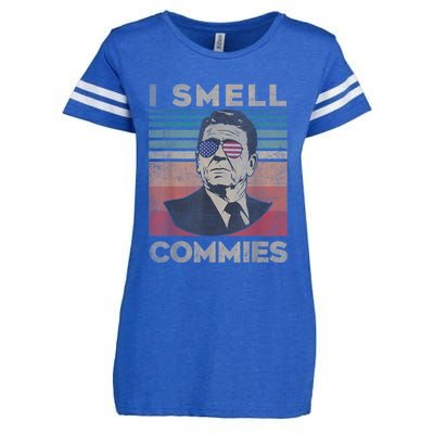 Vintage Distressed, Retro Reagan President I Smell Commies Enza Ladies Jersey Football T-Shirt