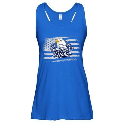 Veterans Day Remember And Honor Veterans Us Flag And Eagle Gift Ladies Essential Flowy Tank