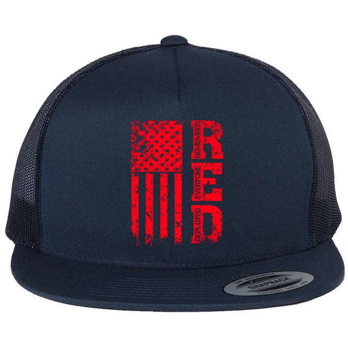 Veteran Day Remember Everyone Veteran Deployed Red Friday Flat Bill Trucker Hat