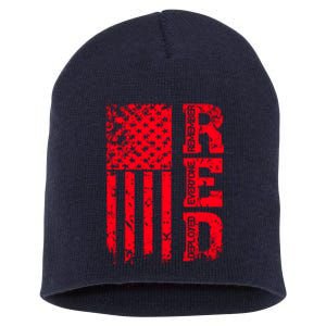 Veteran Day Remember Everyone Veteran Deployed Red Friday Short Acrylic Beanie