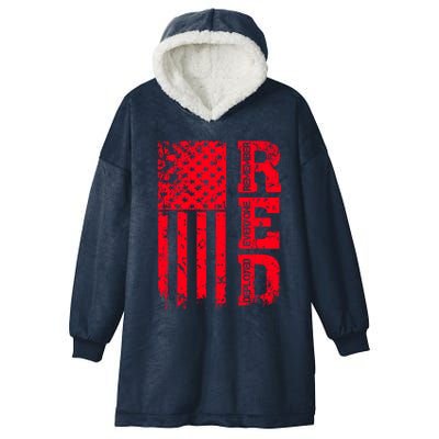 Veteran Day Remember Everyone Veteran Deployed Red Friday Gift Hooded Wearable Blanket