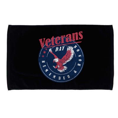 Veterans Day Remember And Honor Veterans Us Eagle Gift Microfiber Hand Towel