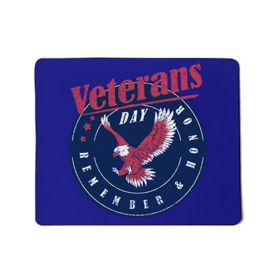 Veterans Day Remember And Honor Veterans Us Eagle Gift Mousepad