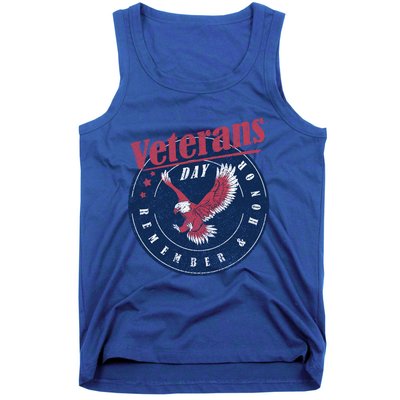 Veterans Day Remember And Honor Veterans Us Eagle Gift Tank Top