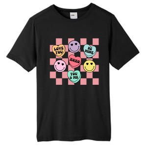 Valentines Day Retro Groovy Conversation Heart Candy Tall Fusion ChromaSoft Performance T-Shirt