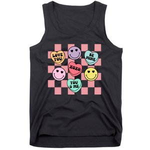 Valentines Day Retro Groovy Conversation Heart Candy Tank Top