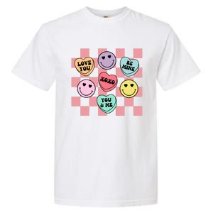 Valentines Day Retro Groovy Conversation Heart Candy Garment-Dyed Heavyweight T-Shirt