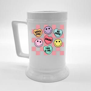 Valentines Day Retro Groovy Conversation Heart Candy Beer Stein