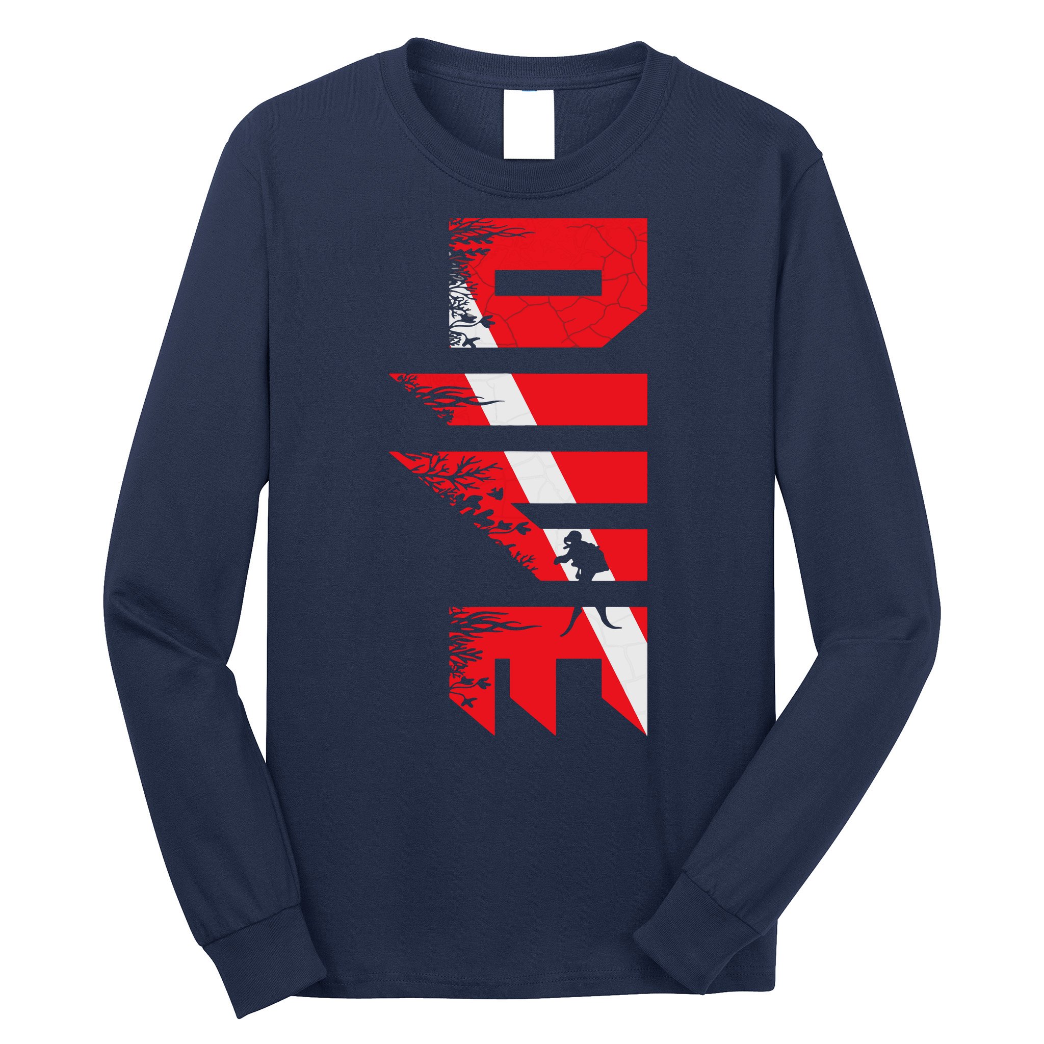 Vintage Distressed Scuba Diving Long Sleeve Shirt