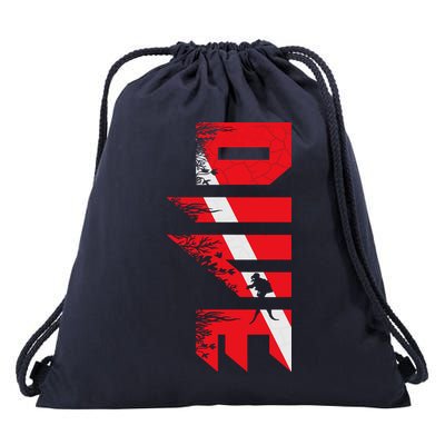Vintage Distressed Scuba Diving Drawstring Bag