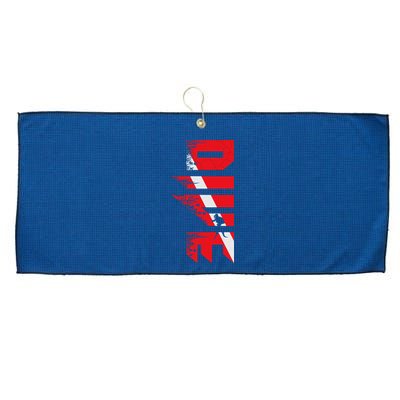 Vintage Distressed Scuba Diving Large Microfiber Waffle Golf Towel