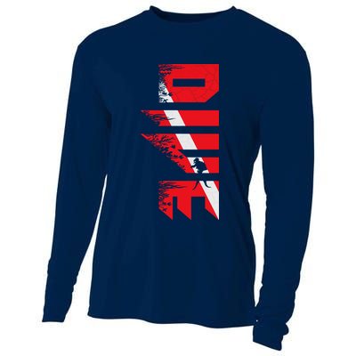 Vintage Distressed Scuba Diving Cooling Performance Long Sleeve Crew