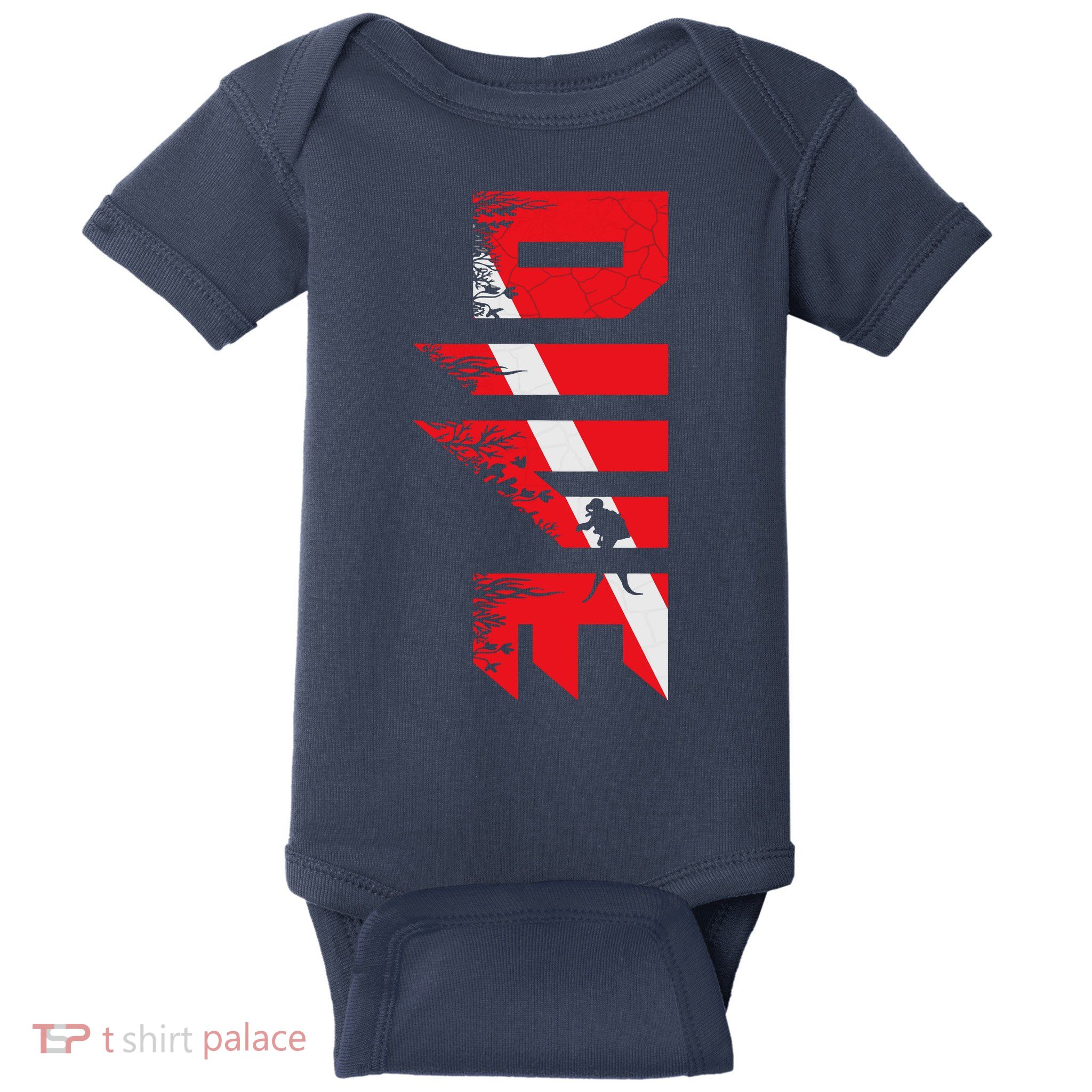 Vintage Distressed Scuba Diving Baby Bodysuit