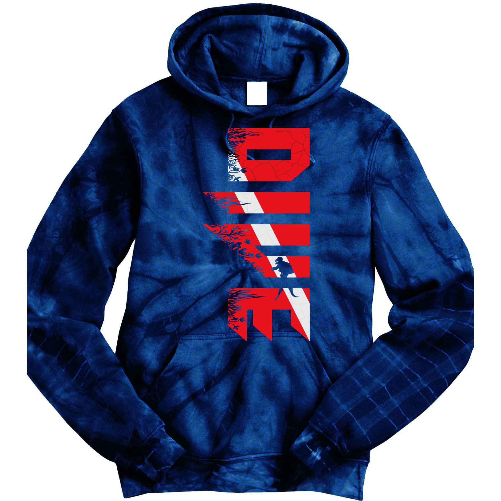 Vintage Distressed Scuba Diving Tie Dye Hoodie