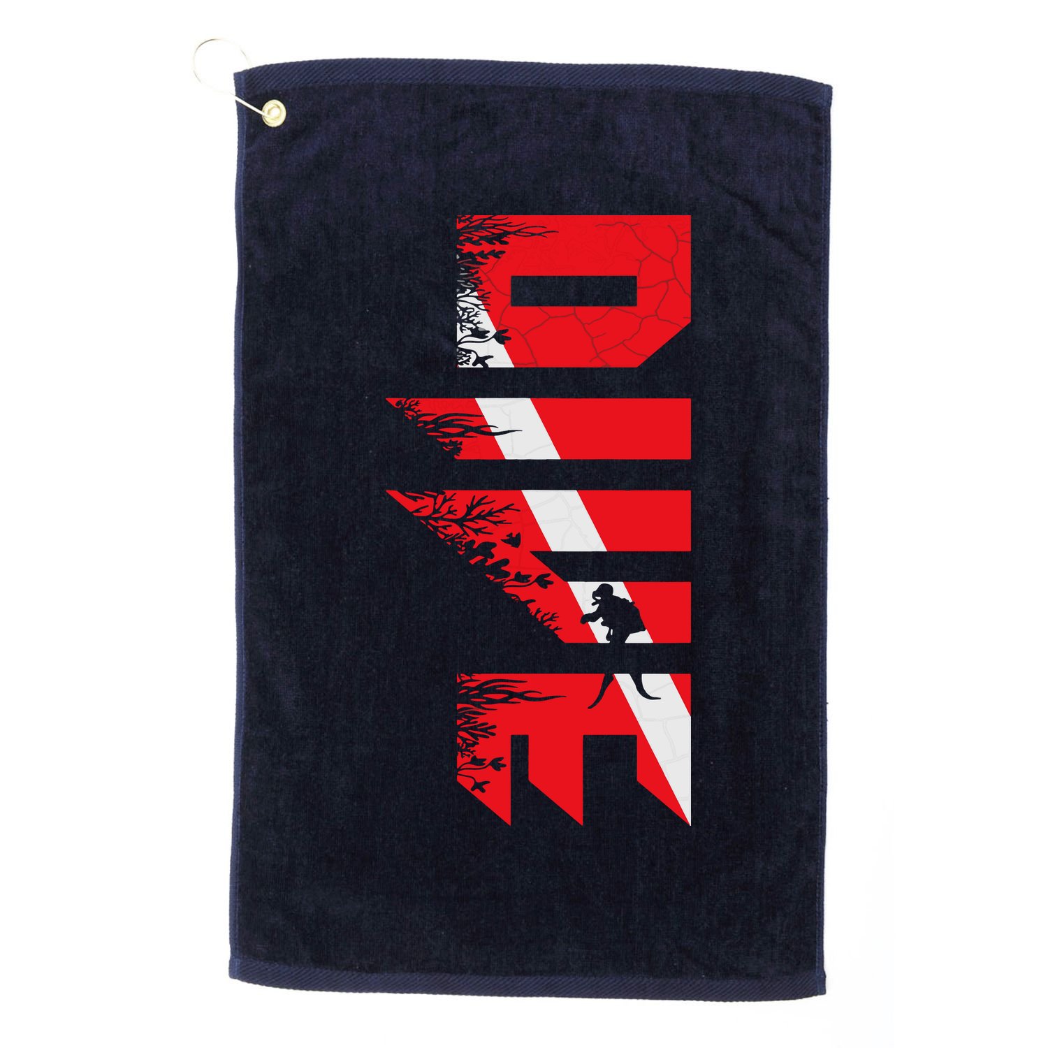 Vintage Distressed Scuba Diving Golf Towel