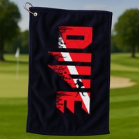 Vintage Distressed Scuba Diving Golf Towel