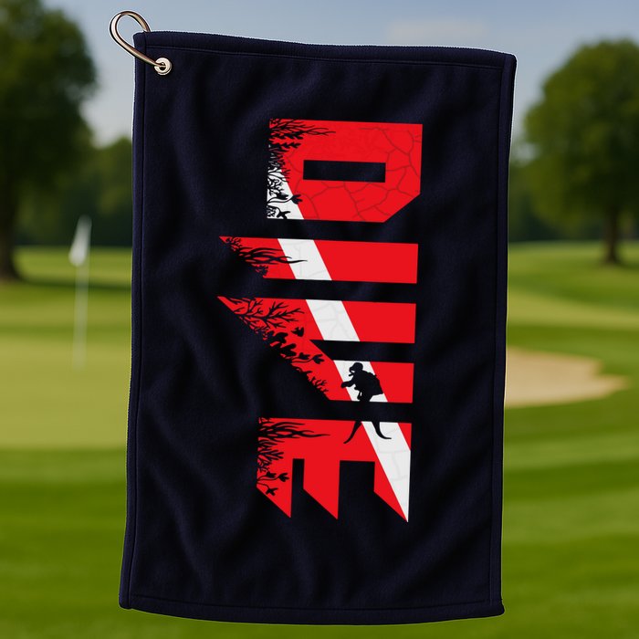 Vintage Distressed Scuba Diving Golf Towel
